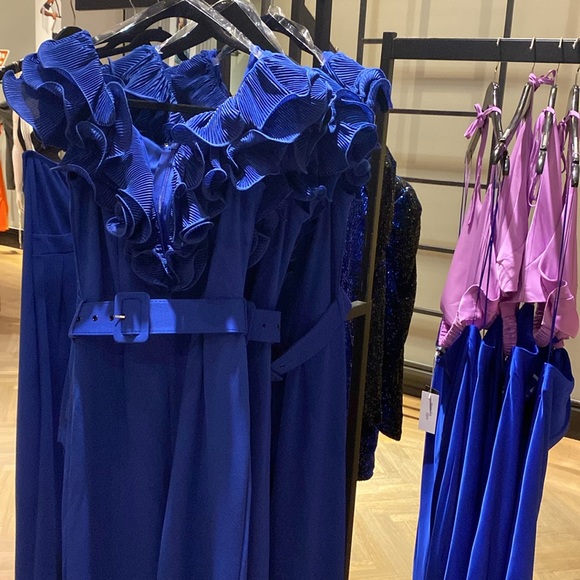 Valentine ruffle royal blue jumpsuit JP21132 - Picture 3 of 3